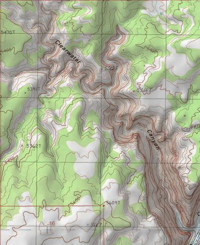 Map of Clearwater Canyon