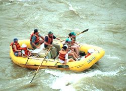 Oarboat rafting the Colorado River near Moab, Utah