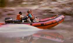 Red Rhib on a scenic tour