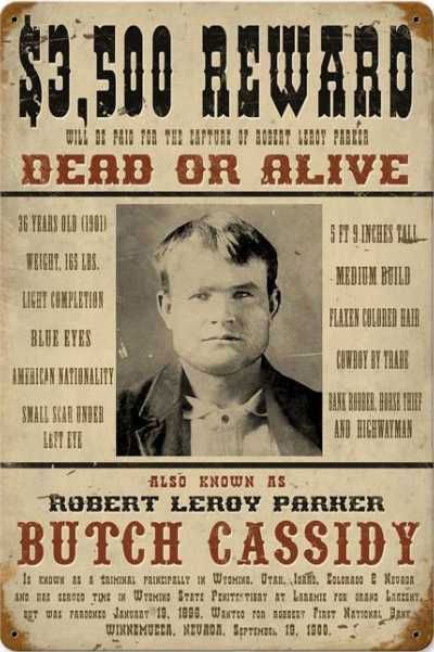 butch cassidy wanted poster