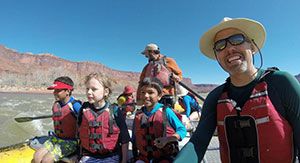 happy moab family raft