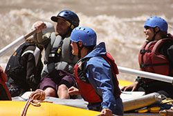 Surfing a wave on the Colorado River